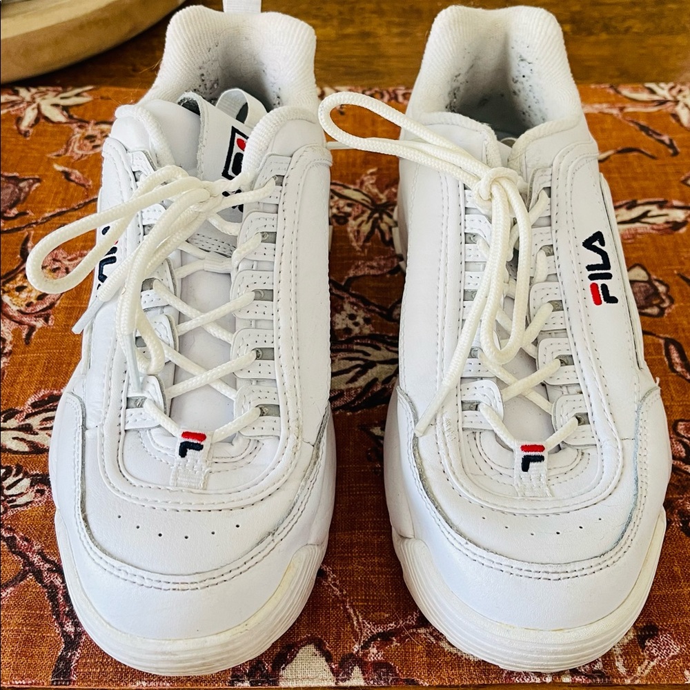 Womens white chunky FILA sneakers